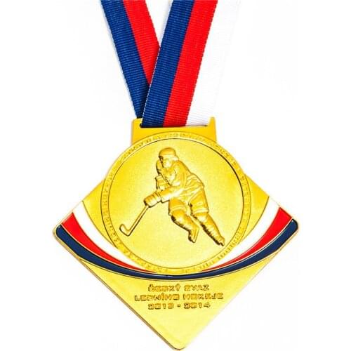 Hockey medals with ribbons cheap sports gold medal hot sales custom made 3D game medal high quality custom enamel medals
