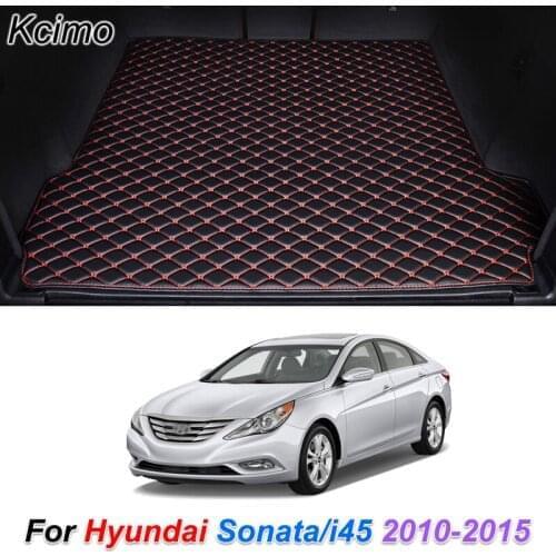 The Trunk Floor Leather Liner Car Trunk Mat Cargo Compartment Floor Carpet for Hyundai Sonata i45 2010-2015