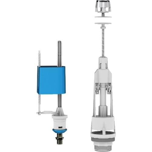PUSH MODEL CISTERN MECHANISM WITH MASTER FLOAT VALVE - BRASS TIP