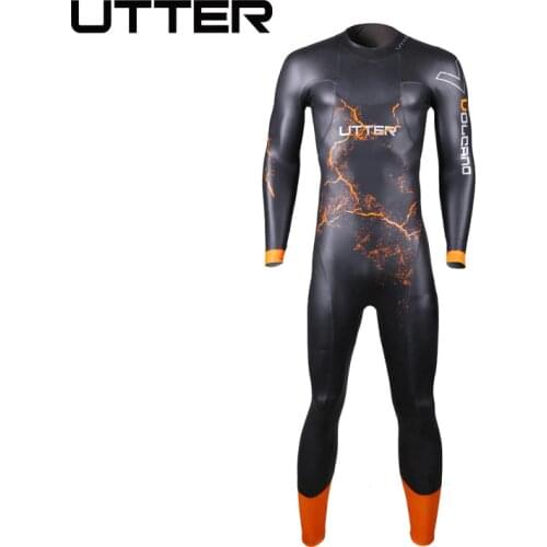 UTTER Volcano Men SCS Triathlon Suit 5MM Yamamoto Neoprene Swimsuit Long Sleeve Surfing Wetsuit Swimming Suits for Swimwear