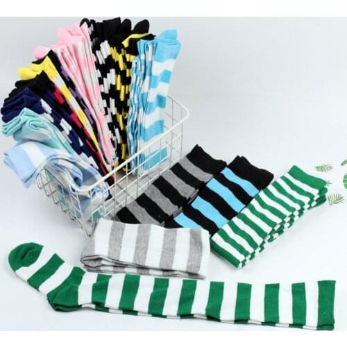 Striped Socks Over The Knee Stockings Striped Stockings Women Sexy Thigh High Nylon Long Socks Thick Over Knee