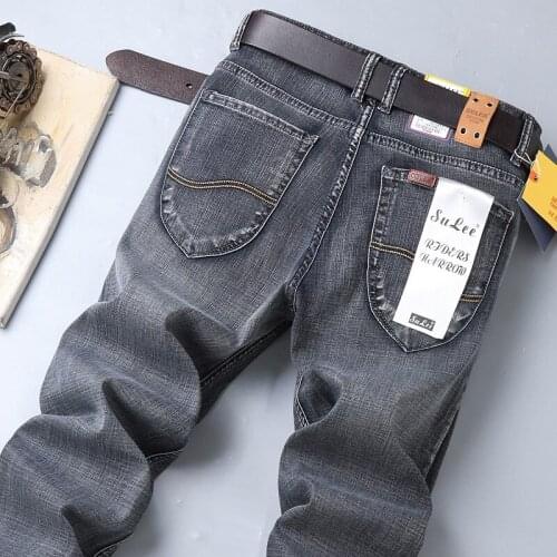 2020 Sulee Autumn New Slim Fit Jeans Men Fashion Classical Denim Trousers High Quality Brand Clothing