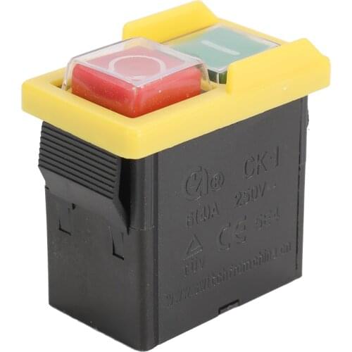 250V Safety Switch Emergency Stop Cut Off Killer Waterproof Dustproof Switches Electromagnetic Switch for Grinding Machine
