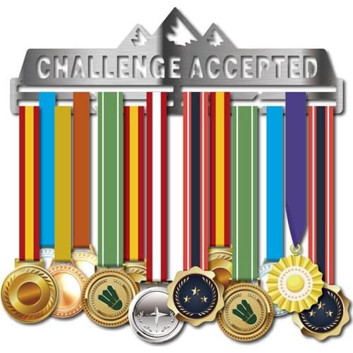 Challenge accepted medal hanger Sport medal hanger for running,swimming,gymnastics,taekwondo,hold 32+ medals