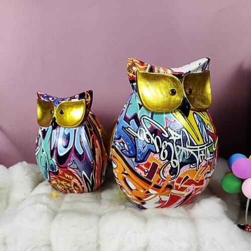 Resin Owl Statue Sculpture Decoration Nordic Home Decor Figurines Interior Tabletop Decor Office Home Living Room Art D