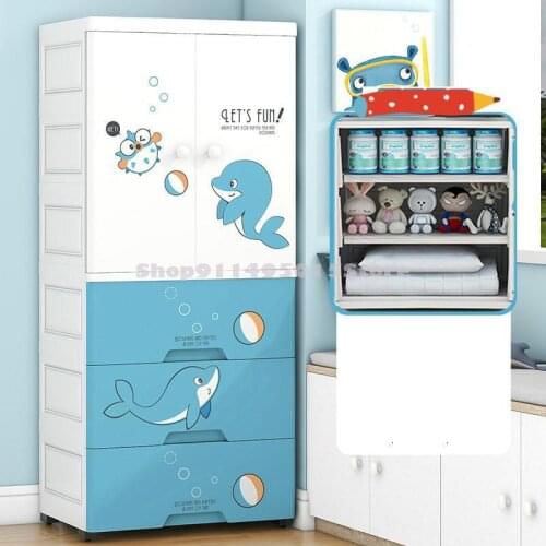 Simple Wardrobe Childrens Wardrobe Modern Cartoon Baby Baby Wardrobe Bedroom Household Storage Storage Cabinet