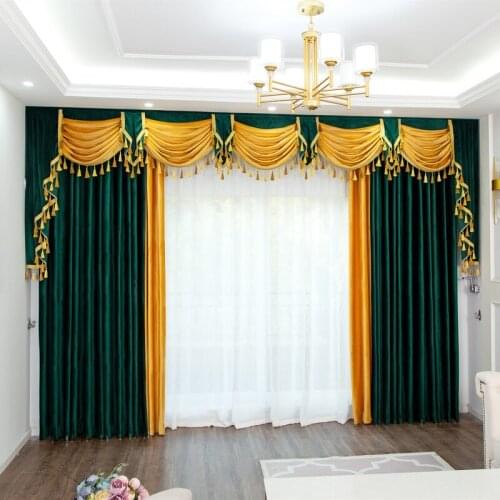 North American Dutch Velvet Curtains for Living Room for Bedroom Color Luxury Valance Window Curtain Window Treatment Decoration
