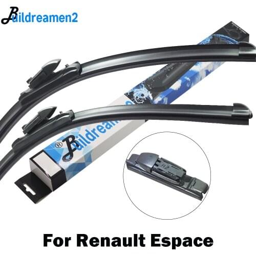 Buildreamen2 Car Accessories Wiper Blade Windscreen Rubber Wiper For Renault Espace Fit Push Button / Side Pin Arms 2003-2018
