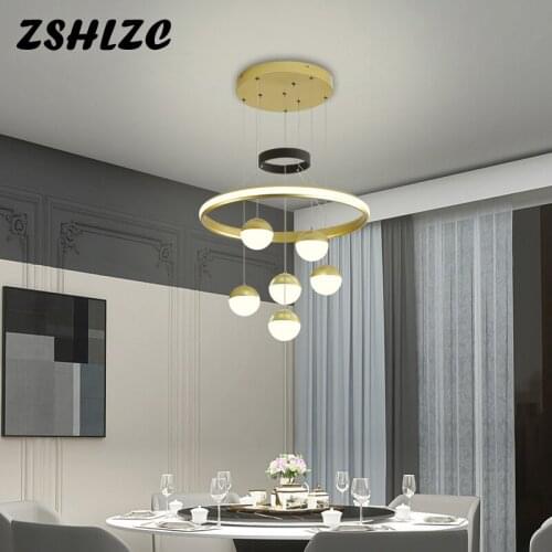Modern LED Chandeliers for Living Dining Room Kitchen Table Minimalist Design Indoor Lighting Fixtures Gold Luminaire Chandelier