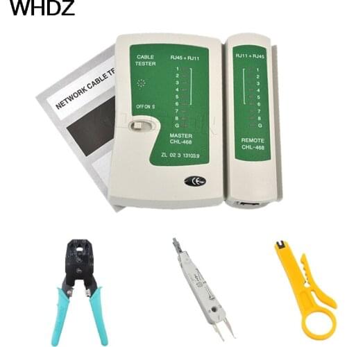 Network Ethernet Cable Tester RJ11 Cat5 Cat6 Wire Line Detector RJ45 Kit RJ45 Crimper Crimping Tool Punch Down