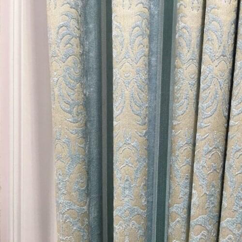 Thick Spring and Summer Nordic Chenille Curtain Striped Jacquard Texture Curtains for Living Room Bedroom Blackout Curtains
