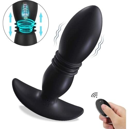 USB Charging Vibrating Ring Male Sex Toy Heating Prostata Massager for Adult Speeds Wireless Remote Control Cork Anal Butt Plug