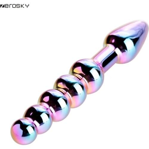 Zerosky Glass Anal Beads Vaginal Balls Anal Plug Butt Sex Toy Female Vagina Kegel Balls for Women Crystal Massager