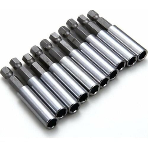 10PCS Magnetic Extension Extend Socket Drill Bit Holder Screwdriver Extend Socket Bar Rod 1/4" Hex Shank