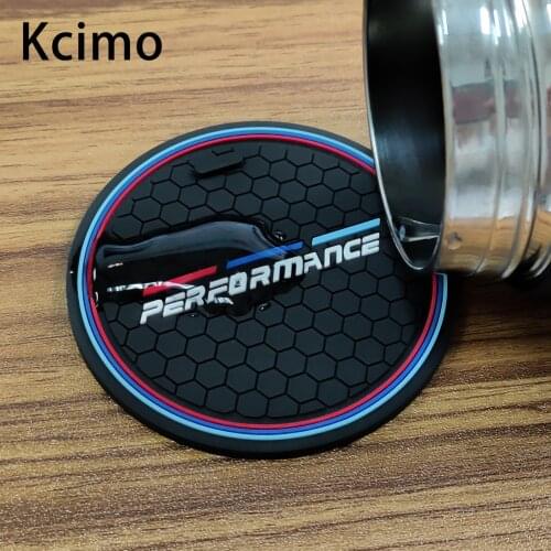 2PCS Car Coasters Cup Holder Mats for BMW F10 F11 F07 E60 E61 F01 G11 F25 G01 G26 G02 F15 G05 E70 F16 G06 M Anti-slip Pad