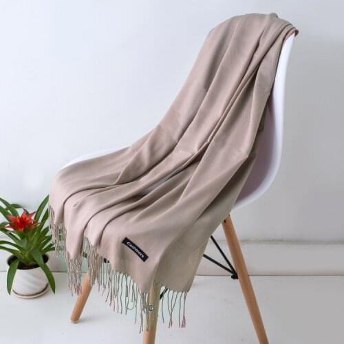 2020 Solid Color Cashmere Scarf Women Winter Warm Shawls And Wraps Hijab Scarves Thin Headband Pashmina Long Tassels Neck Scarf