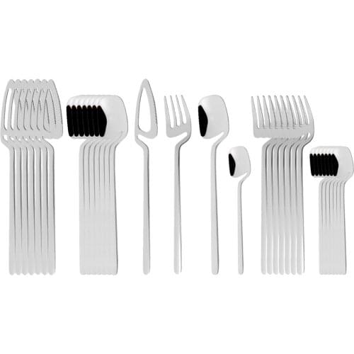 32Pcs Dinnerware Classic Silver Cutlery Set 304 Stainless Steel Flatware Home Fork Spoon Knife Kitchen Dinner Set Dropship