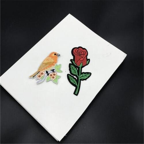 5pcs lovely brid Beautiful flower lace patch clothes stickers affixed embroidered applique small patches diy accessories BJ0216