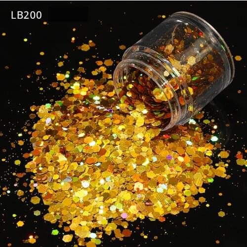 Nail Sequin PET Ultrathin Laser Mini Paillette Glitter Flakes Sparkly Hexagon Colorful Sequins Manicure Nails Art Decorations 8g