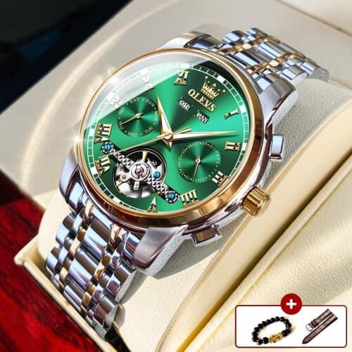 Luxury Automatic Watch Men Mechanical Tourbillon Fashion Brand Famous Watches Waterproof Wristwatch Clock Box Relogio Masculino