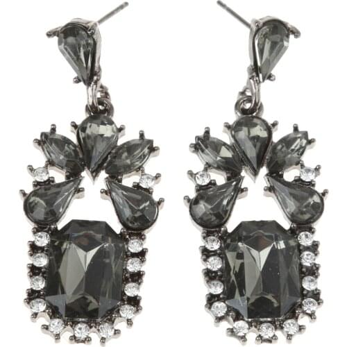 Dangle Earring Women Fashion Luxury Crystal Flower Long Statement Drop Earrings