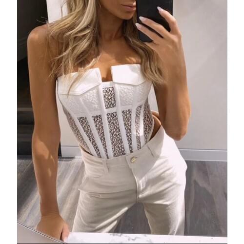 Women Backless Lace 8.10 Tube Camis Fashionable Hollow Out Crop Top Sexy Tank Tops Autumn 2021 New