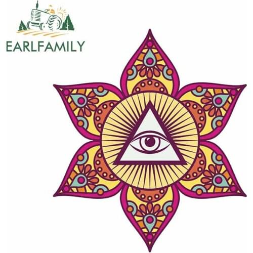 EARLFAMILY 13cm x 11.4cm For Eye of Providence Car Bumper Stickers Scratch-Proof Decal Vinyl Material Suitable for JDM RV