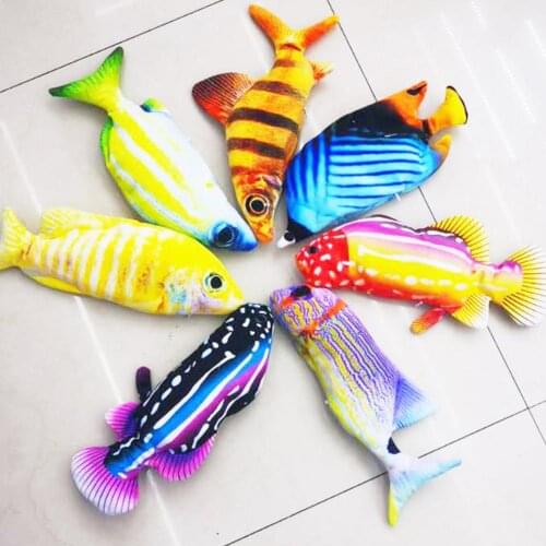 Electric Fish Cat Toy Realistic Plush Moving Fish Catnip Kicker Toys Electric Fish Toy With USB Cable