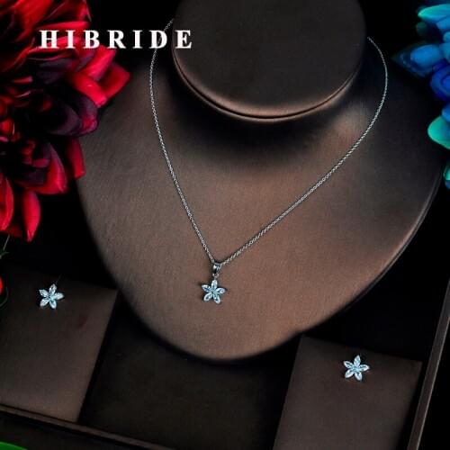 HIBRIDE New Design Star Shape Jewelry Sets For Women Link Chain Cubic Zirconia Wedding Jewelry Sets Luxury Bijoux N-600