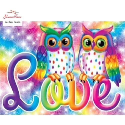 Owl Diamond Painting Full Square Cross Stitch Animal Diamond Embroidery Cartoon Love Decoration Home 12