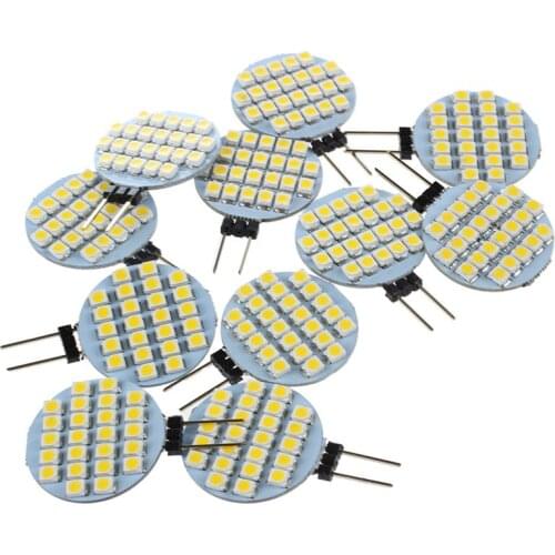 10x G4 SMD 24 LED Cabinet Marine Camper Car Bulb Lamp 12V Warm White Light