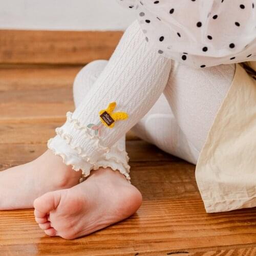 Girls' leggings spring and autumn baby knit pants kids children cartoon pants stretch