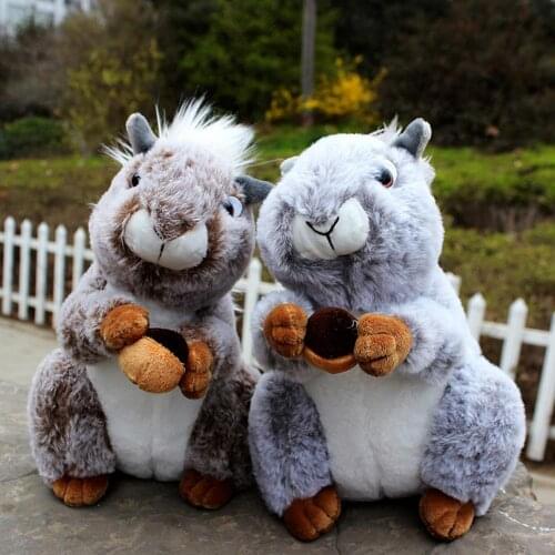Cute Simulation Squirrel Animal Stuffed Doll Soft Fluffy Throw Pillow Kids Toy