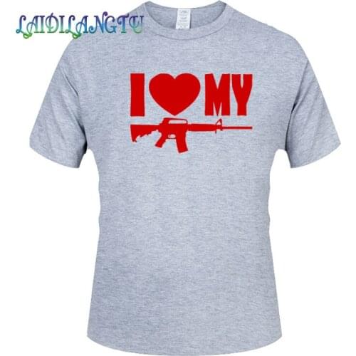Mens t shirts fashion 2019 I Love My Ar-15 Funny Mens Novelty T Shirt Summer High Quality Hipster Cool Male Tops Tee