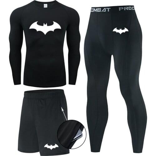 MMA Mens Compression Sportswear Suit Gym leggings Training Suit long-Sleeved Sports Mens Running Sports Guard Board Sportswear