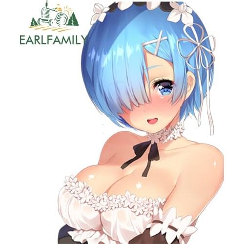 EARLFAMILY 13cm Sexy Girl Decal Re Zero Kara Hajimeru Isekai Seikatsu Hot Girl Anime Emilia Render Car Sticker Accessories