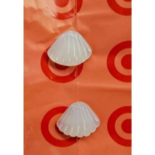 Natural white agate handcarved shell beads DIY 100% real jade bracelets necklace jade accessories septa scattered beads