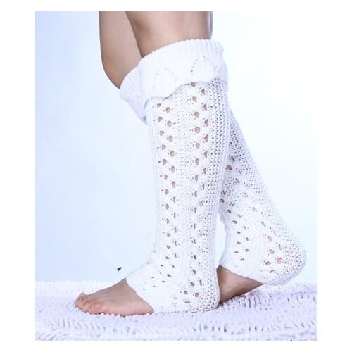 New arrival Women Solid long thick leg warmers Knitted Boot Cuffs Toppers Boot Socks Crochet booty Gaiters 14pairs/lot #3876