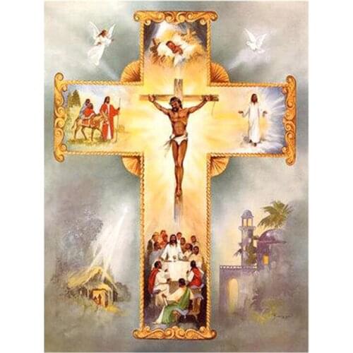 New 5D DIY Full Round Diamond Painting "Religious Jesus" 3D Embroidery Cross Stitch Rhinestone Mosaic Home Decor Gift Yc311