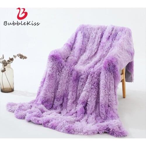 Bubble Kiss Plush Bed Blanket Portable Air Conditioning Sofa Comfortable Skin-Friendly Leisure Blanket Double-Layer Warm Blanket
