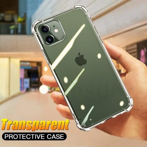 Transparent Shockproof Case For iPhone 11 12 Pro X Xr Xs Max Soft Silicone Case iPhone 6 6s 7 8 Plus 5 5s SE 2020 Back Cover