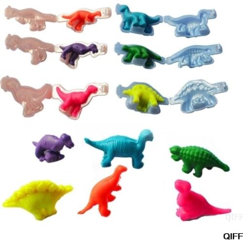 Drop Ship&Wholesale Dinosaur Plasticine Mould Tools DIY Clay Moulds Toy Kit Dough Modeling Clay Toys May06