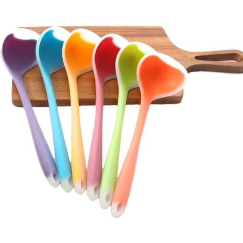 Silicone Ladle Spoon Heat Resistant Long Handled Soup Spoon FDA Grade Kitchen Utensils Cooking Tools
