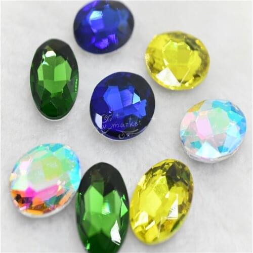 Oval pointback rhinestones crystal glue clothing crafts strass decoration wholesale jewery making 13x18mm 20x30mm 10x14mm