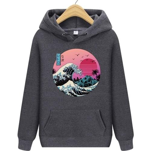 Men Sweatshirt Great Retro Wave Japanese Anime Hoodie Fashion Casual Tracksuit Sportswear fitness Streetwear Hoodie Men