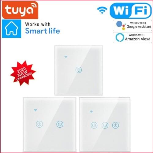 Tuya WiFi+Bluetooth Smart Light Switch zero fire single fire universal Smart Life Tuya App Control Works with Alexa Google Home