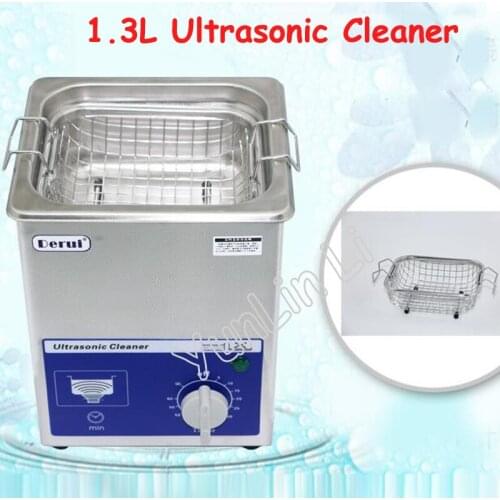 1.3L 80W Ultrasonic Cleaner 220V Stainless Steel Digital Cleaning Machine Jewelry Ultrasonic Washer with Basket MH20