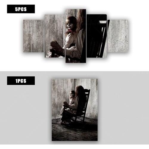 Horror puppet anabelle on the Chair Canvas Painting Wall Art Poster Home Decor Gift For Living Room