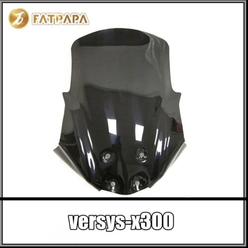 Versys x300 Motorcycle Accessories Windshield Black and Transparent FOR Kawasaki Versys-x300