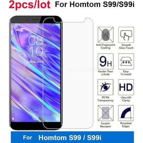 2Pcs Homtom S99 Tempered Glass 9H Premium Screen Protector For Homtom S99 s 99 Mobile Phone Protective Film For Homtom S99i 5.5"
